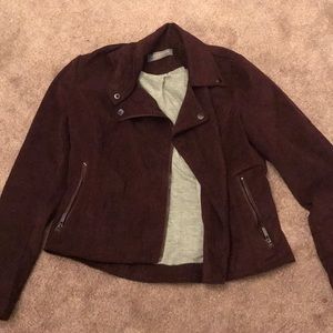 Bagatelle Going out dark purple faux suede jacket
